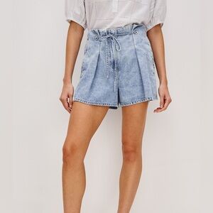 Rails Electra High Rise Denim Shorts Faded Indigo Tie Waist Size M